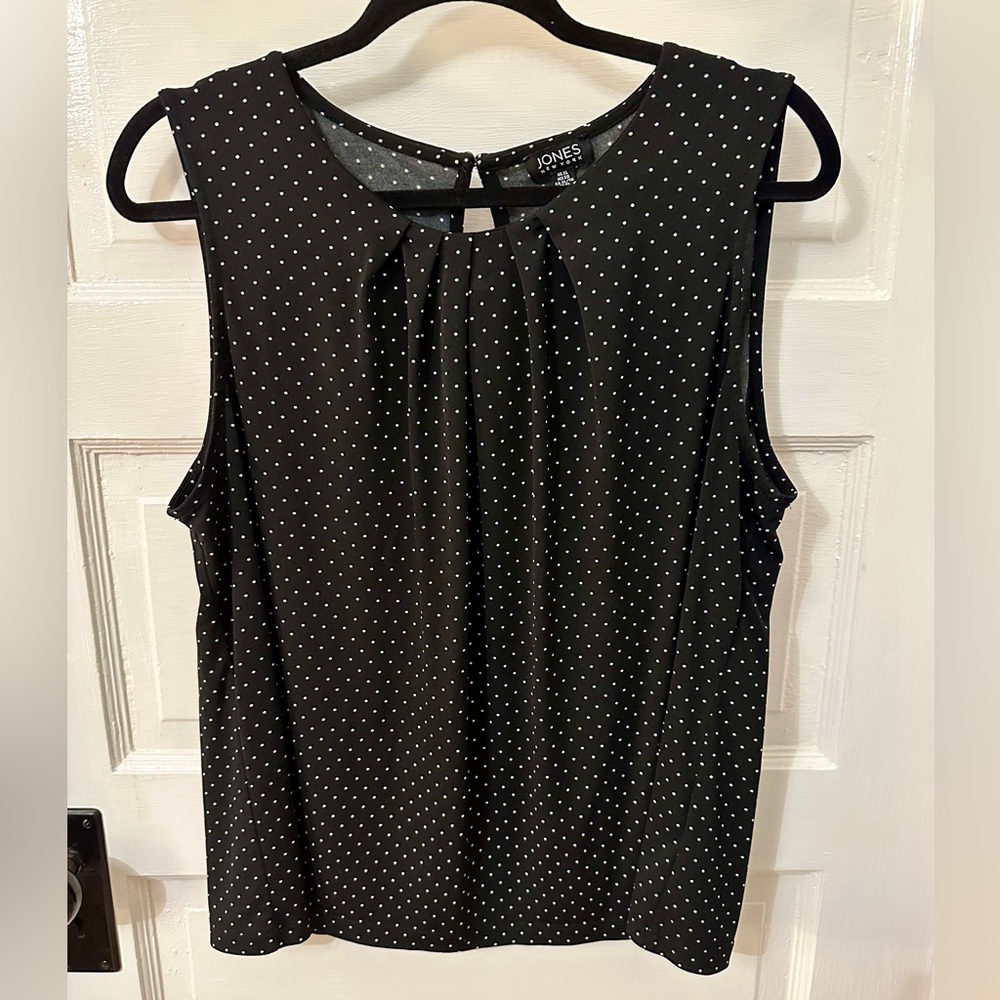 Jones New York Black Polka Dot Top